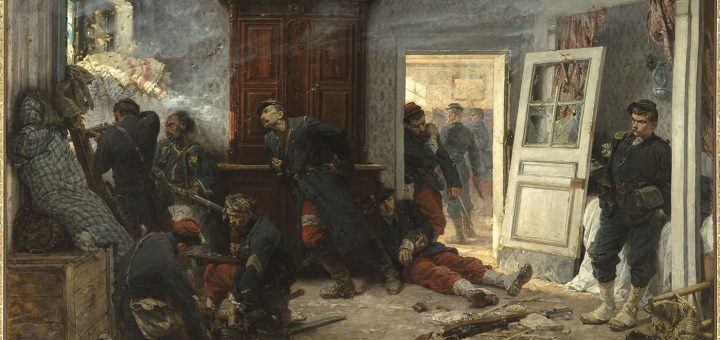 Alphonse de Neuville, Les dernières cartouches ou Défense d’une maison cernée par l’ennemi, 1873, Bazeilles, Maison de la Dernière Cartouche © photo RMN-Grand Palais / Hervé Lewandowski.