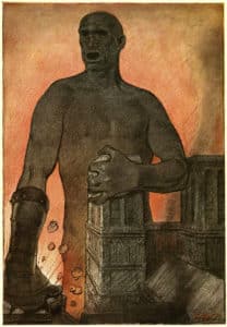 Fritz Erler, Revue Jugend 1915, n°5. « Der grosse Brummer » (La Grand mensonge). © Collection particulière