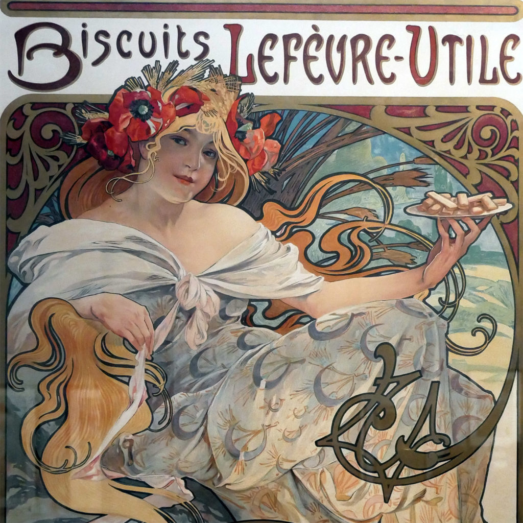 Alphonse Mucha, un peintre surdoué et engagé, à (re)découvrir au musée du Luxembourg 8 Affiche Mucha pour les biscuits Lefèvre-Utile