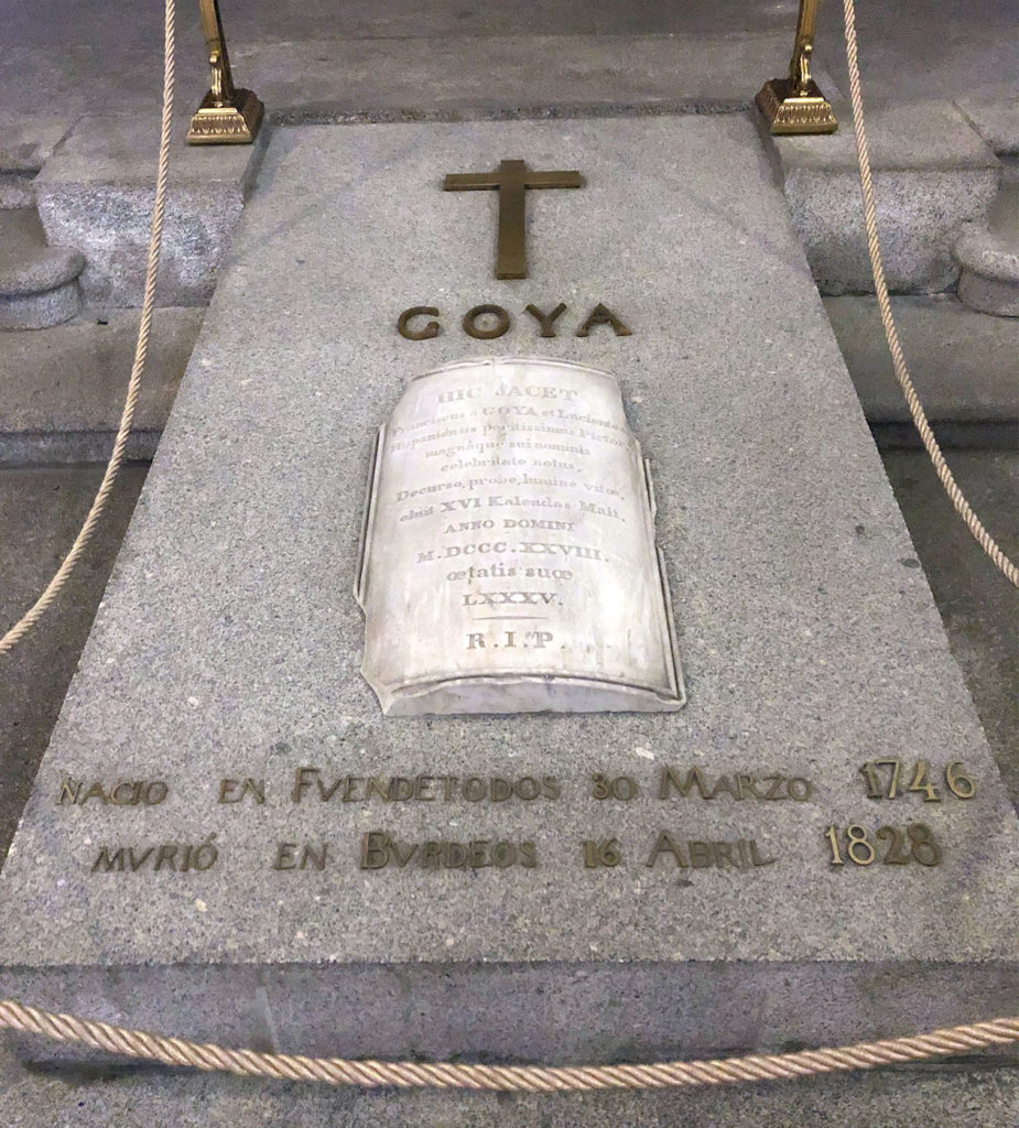 Goya's grave in the San Antonio de la Florida Chapel, Madrid