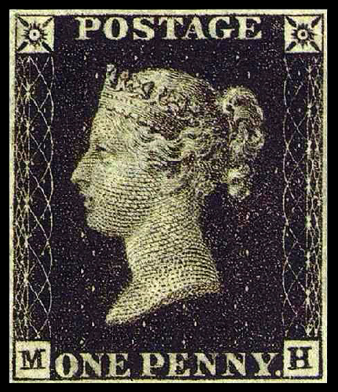 Premier timbre postal, le Penny Black