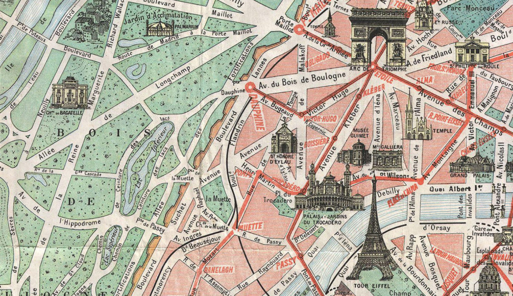 Le château de Bagatelle sur le plan de Paris de 1932 (Robelin)