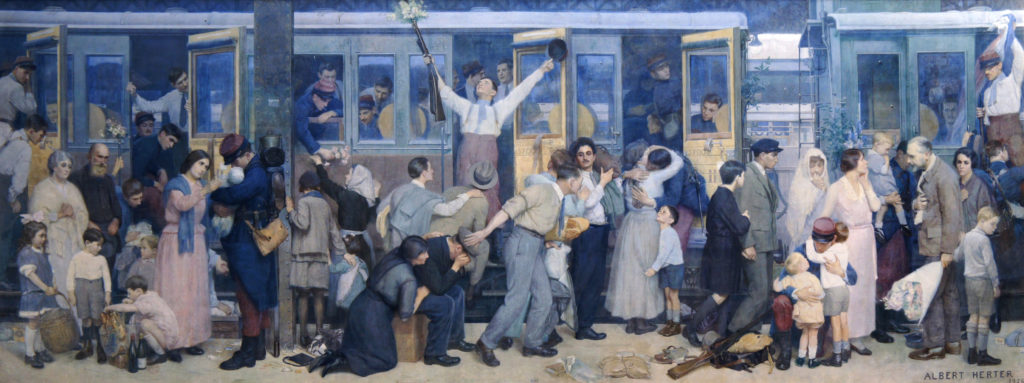 Le départ des Poilus, Albert Herter, Gare de l'Est
