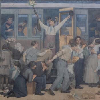 The Departure of the Infantrymen at the Paris Eastern train station: Albert Herter's tribute painting to his son 1
