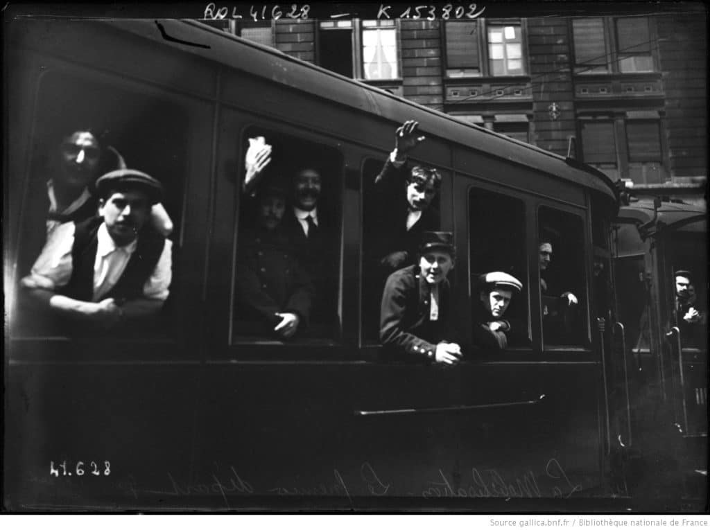 Mobilisation de 1914, le premier départ Gare de l'Est
