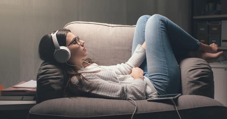 Girl listening to music