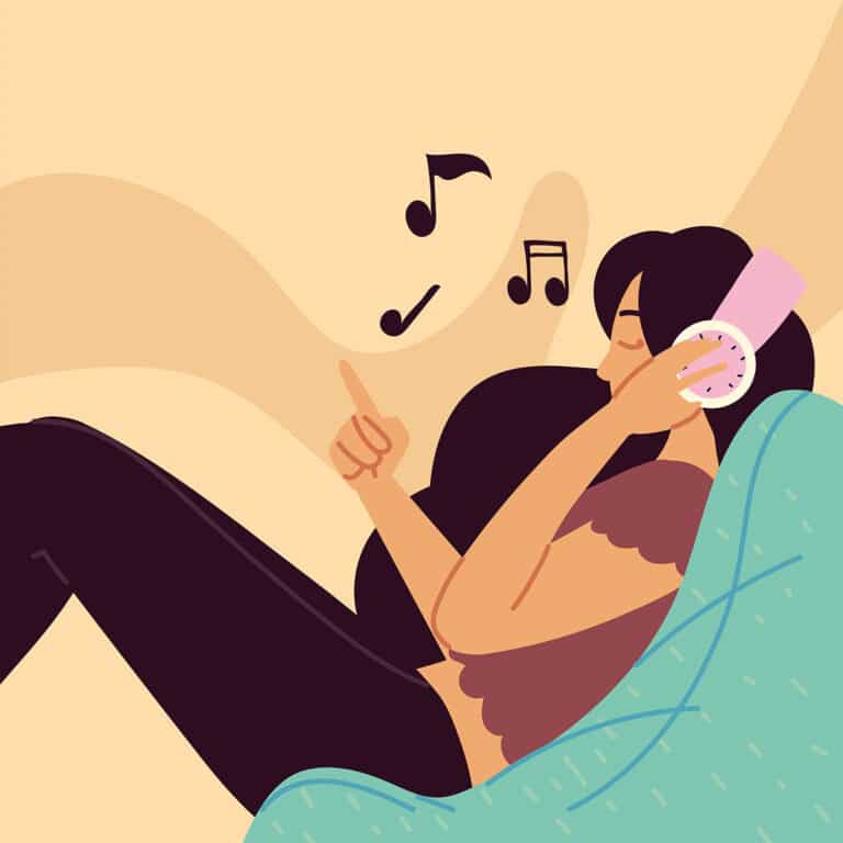 woman listening music