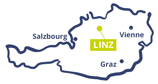 Carte de Linz en Autriche