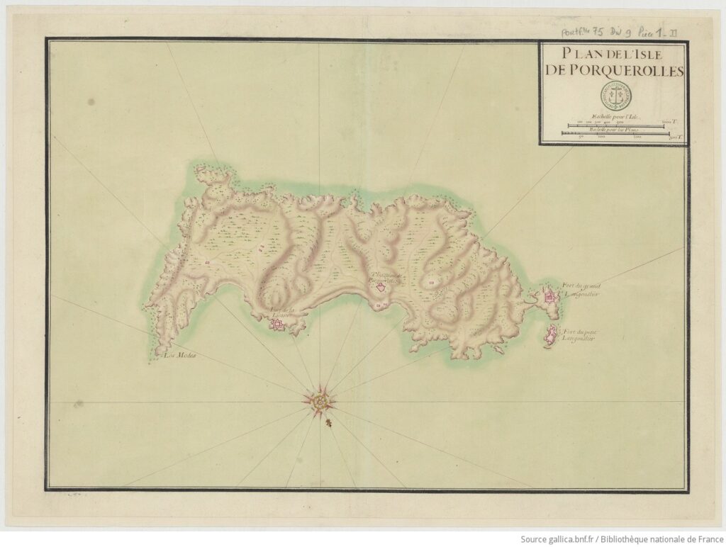 Plan de l'île de Porquerolles