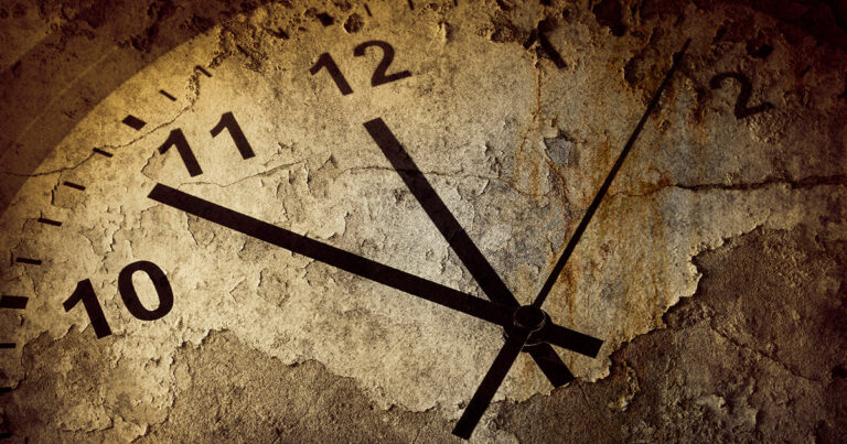 Vintage grunge clock face wall